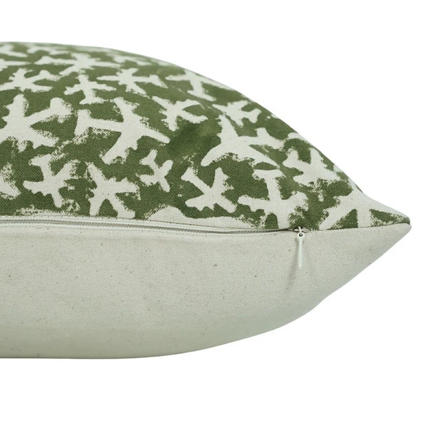 Art Deco Fabdivine Artisan Block Print Throw Pillow Cover 14x20 Inch Thick Cotton-Pushpak Vimaan For Sale - Image 3 of 5