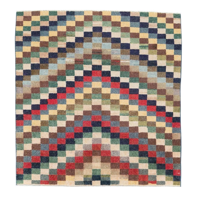 Galerie Shabab Collection Mid-20th Century Turkish Anatolian Square Rug For Sale