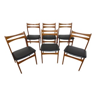 Mid-Century Danish Modern Teak Dining Chairs - Set of 6 For Sale