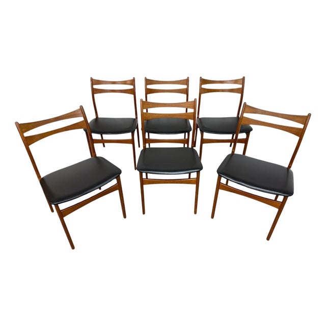 Mid-Century Danish Modern Teak Dining Chairs - Set of 6 For Sale