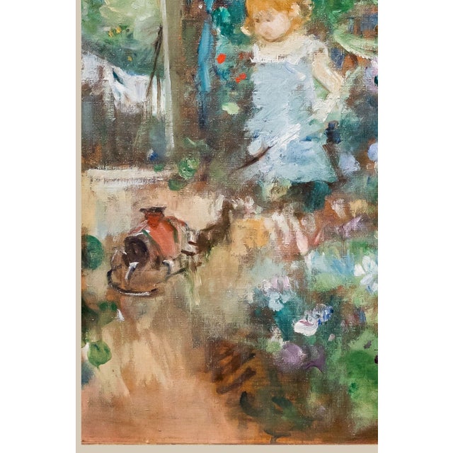 Vintage French Impressionist Art Print – Flower Garden Landscape by Morisot, 24" X 32" For Sale In Buffalo - Image 6 of 8