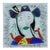 Colorful Abstract Face Fused Glass Serving Platter in the Manner of Picasso, Circa 1990 For Sale