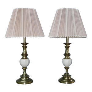 Vintage 1980s Stiffel Table Lamps - a Pair