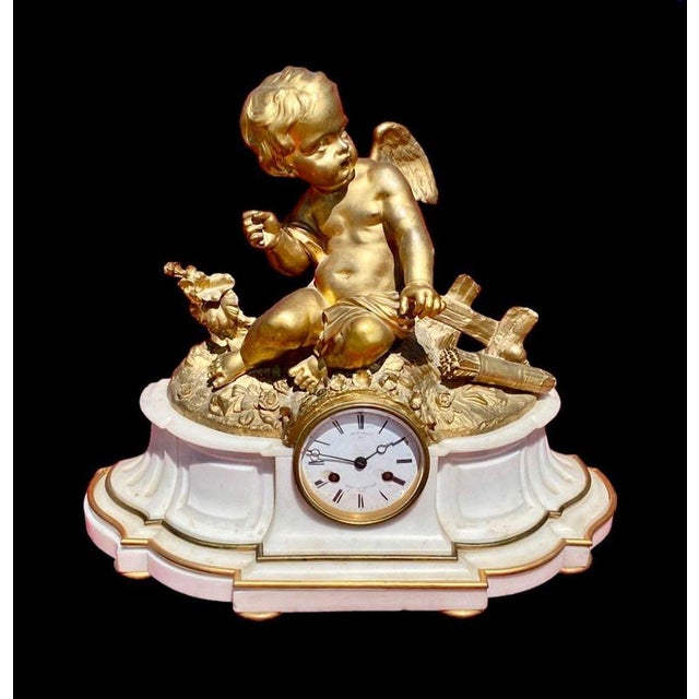 Marble and Bronze Clock from Miroy à Paris For Sale - Image 9 of 9