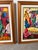 Orange Vintage Haitian Folk Art Market Scene Oil on Canvas Painting by Michael, Wood Framed For Sale - Image 8 of 12