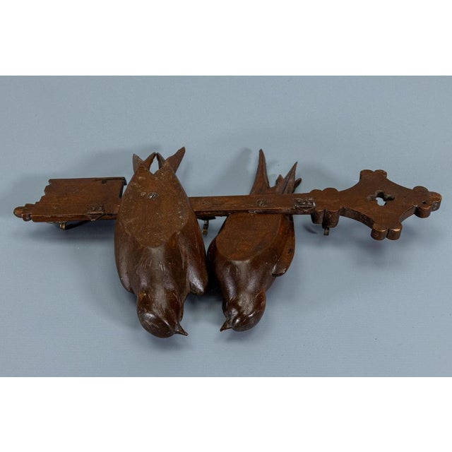 Antique Black Forest Carved Wood Wall Key Holder with Swallow Birds, ca. 1910s For Sale - Image 17 of 18