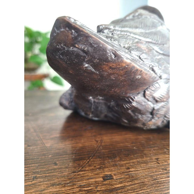 Metal Antique 1920's Patinated Bronze Sculpture of a Seated Duck For Sale - Image 7 of 13