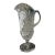 Vintage European Lead Crystal Pedestal Pitcher/Vase, With Frosted Floral Medallions. For Sale