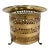 Vintage Perforated Footed Brass Planter or Waste Bin For Sale