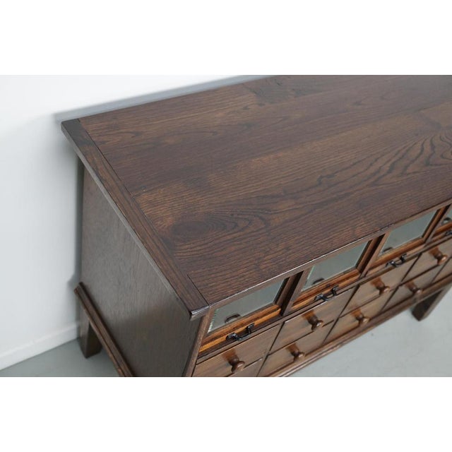 Vintage German Oak Haberdashery Shop Cabinet, 1920s For Sale - Image 12 of 18