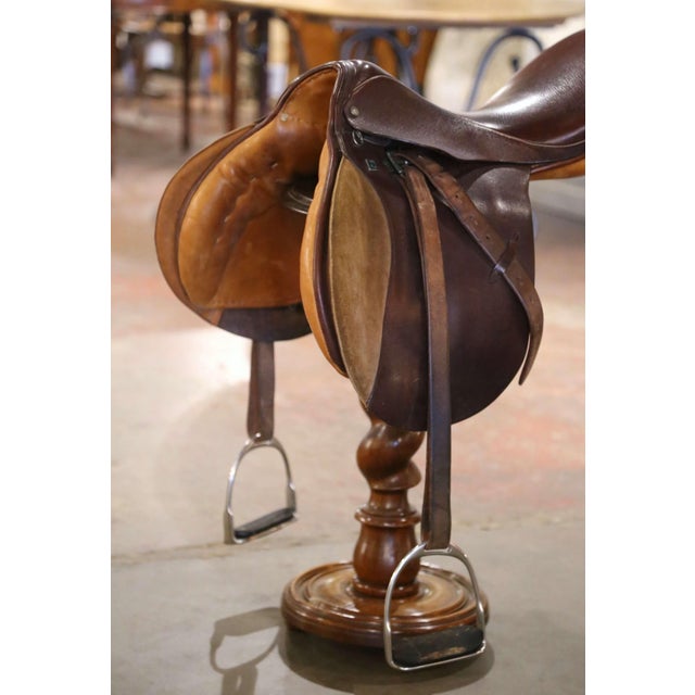 Rustic Vintage Stubben Siegfried Swiss Brown Leather Horse Saddle For Sale - Image 3 of 11