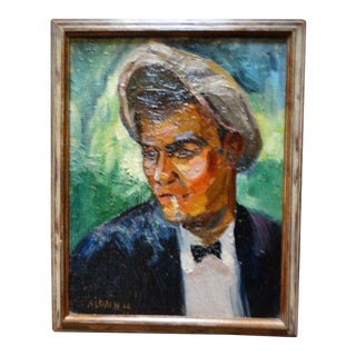 "Portrait of Moreno" Oil Painting by Anders Aldrin For Sale