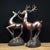 Metal Solid Copper Pair of Lucky Wealth Deer (Zhaocai Lu) - Heavy Bronze Deer Figurines With Antlers For Sale - Image 7 of 9