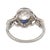 1930s Art Deco Gia 1.18 Carat Diamond Sapphire Platinum Ring, Size 6.5 For Sale In Los Angeles - Image 6 of 6