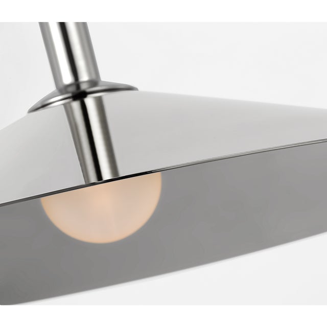 Visual Comfort Amber Lewis for Visual Comfort Signature Ponce 9" Sconce in Polished Nickel with Polished Nickel Shade For Sale - Image 4 of 8