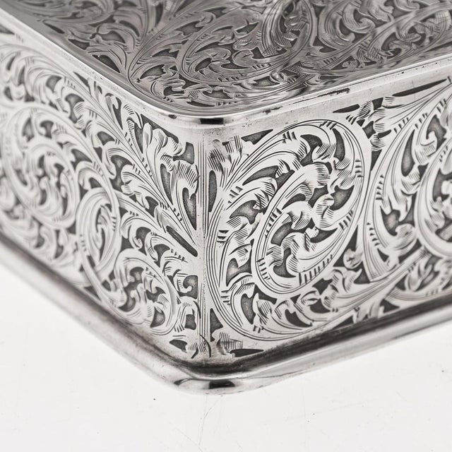 Silver American Silver 3-Tier Cigar Box from Tiffany & Co., 1920s For Sale - Image 8 of 18