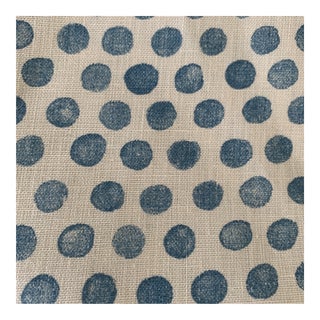 Lisa Fine Blue Tika Linen Fabric- 2 Yards For Sale