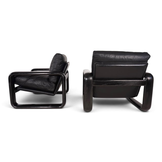 Hombre Leather Lounge Chairs by Burkhard Vogtherr for Rosenthal, 1970, Set of 2 For Sale - Image 9 of 18