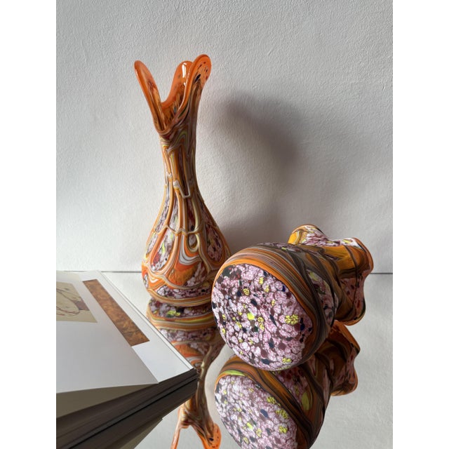 1980s Central European Studio Art Glass Sculptural Vase Set, 1980s, Set of 2 For Sale - Image 5 of 15
