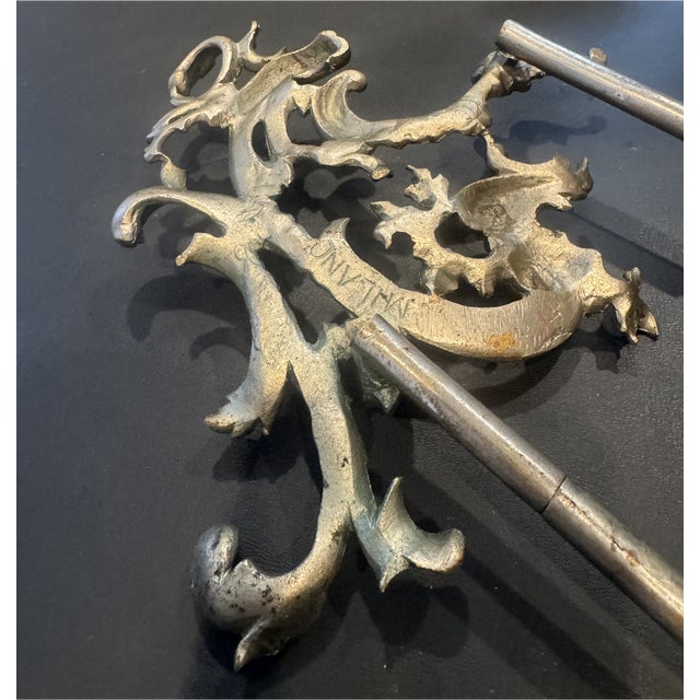1900 - 1909 Antique Italian Liberty Art Nouveau Adjustable Metal Photograph Easel For Sale - Image 5 of 6