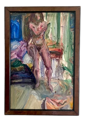 1960s Lucy Glick Untitled Signed Oil Painting on Board