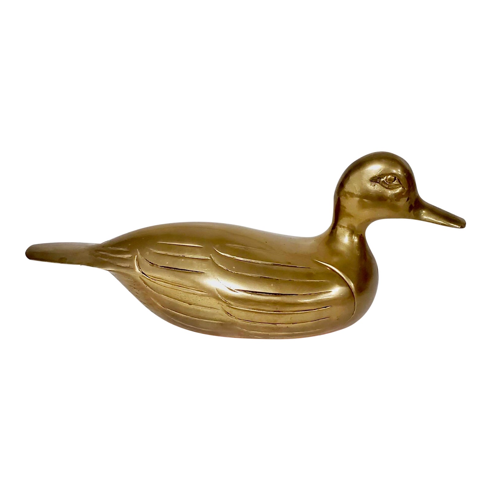 Vintage 1960s Solid Brass Duck Figurine Chairish