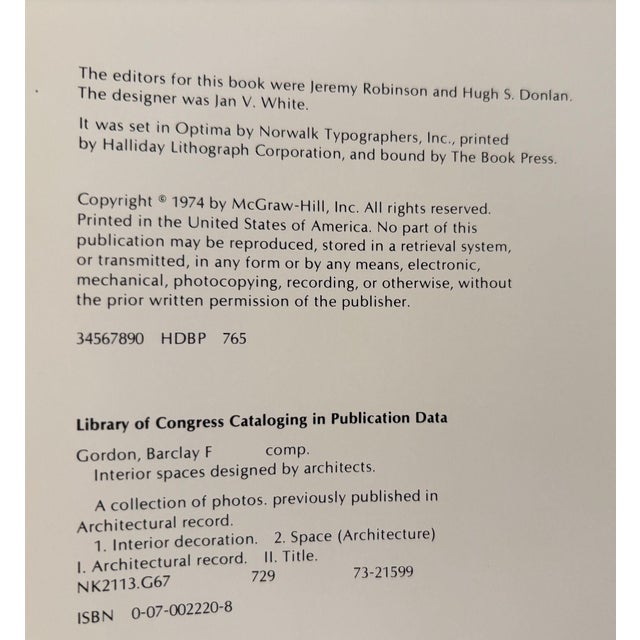 Red Interior Spaces Designed by Architects 1974 Hardcover Book For Sale - Image 8 of 12