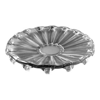 Mid 20th Century Daum Round French Crystal Table Centerpiece For Sale