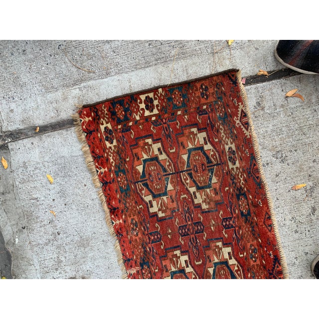 1840s, Handmade Antique Collecitble Turkmen Tekke Torba 1.4' X 3.7' For Sale In New York - Image 6 of 11