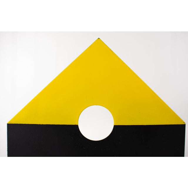 1980s Vintage Postmodern Memphis Style Studio Architectural House Steel Metal Bookends - A Pair For Sale - Image 5 of 16