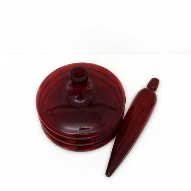 1960s Vintage Blenko Regal Ruby Decanter For Sale - Image 5 of 12