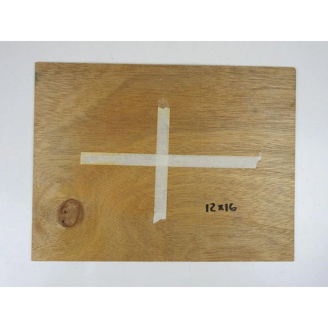 Rustic Contmeporary Landscape With Red Barn Painting For Sale - Image 3 of 3