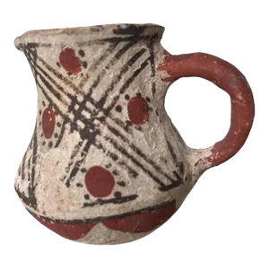 1960s Native American Pottery Pitcher with Handle