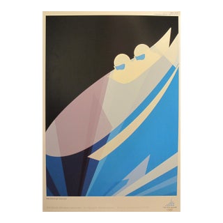 2006 Original Vintage Torino Winter Olympics Poster, Bobsleigh For Sale
