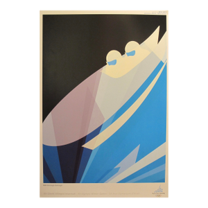 2006 Original Vintage Torino Winter Olympics Poster, Bobsleigh