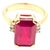 Bochic "Orient" Vintage African Ruby & Diamond Ring Set 18K Yellow Gold & SIlver For Sale