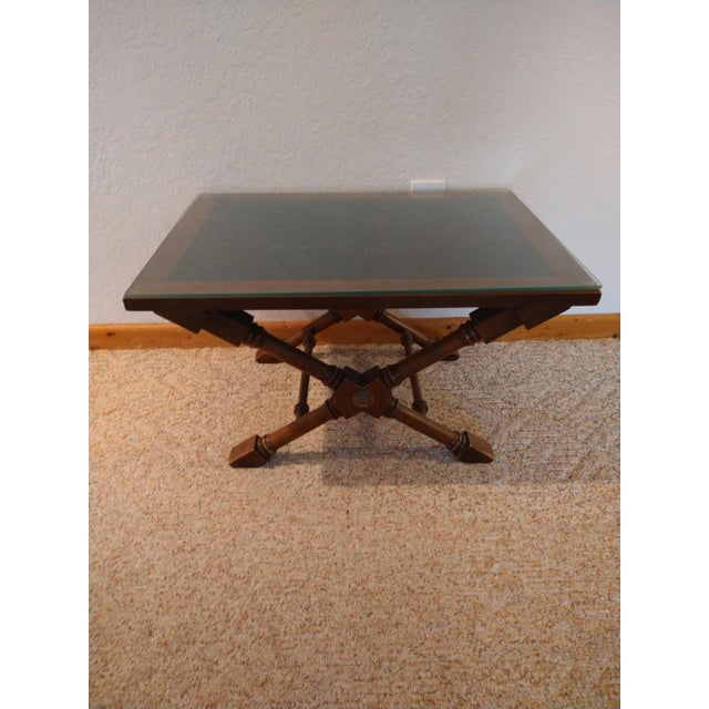 End Table W Soapstone Inset Engraved W Blueprints of the Grand Banks Fisherman, Isiah L. Jefferson For Sale - Image 4 of 12