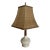 Vintage Danish Modern Style Leviton Ceramic & Wood Table Lamp For Sale