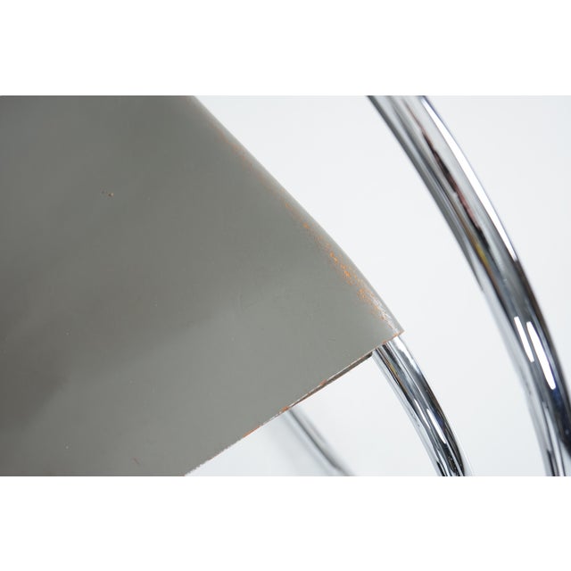 MR20 Tubular Steel Cantilever Chair in Grey Leather by Ludwig Mies van der Rohe for Knoll International, 1970s For Sale - Image 15 of 18