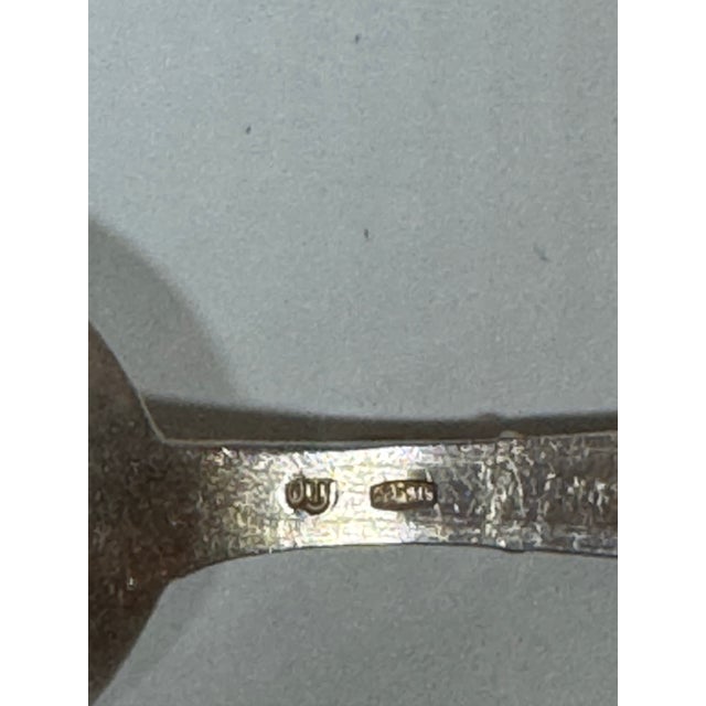 Vintage Estonian Tallinn 916 Silver & Enamel Bear Spoons — Set of 8 For Sale - Image 10 of 11
