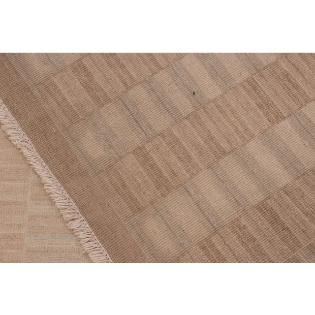 Tan Shabby Chic Gabbeh Brown/Tan Wool Rug - 10'3'' X 13'11' For Sale - Image 8 of 10