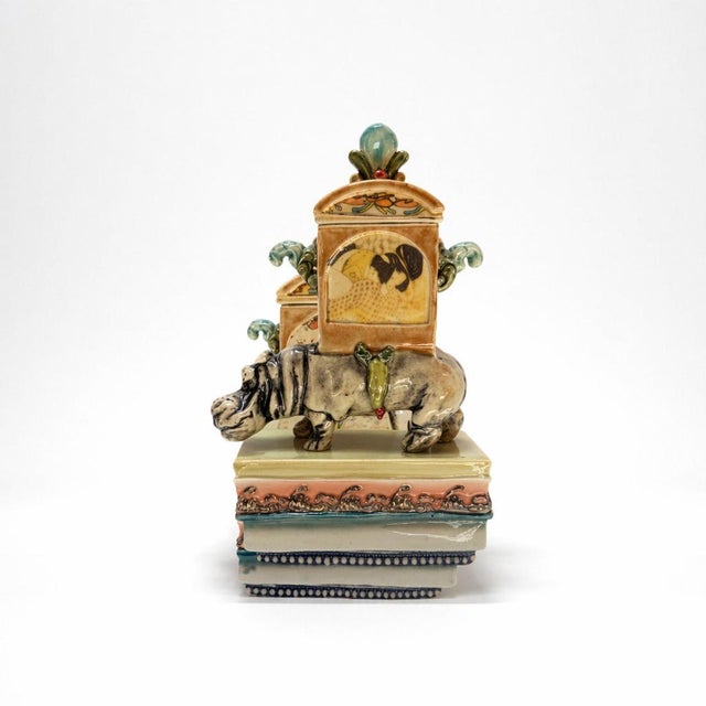 Hippo with Lidded Box Plinth combines playful imagination with masterful ceramic craftsmanship, transforming a functional...