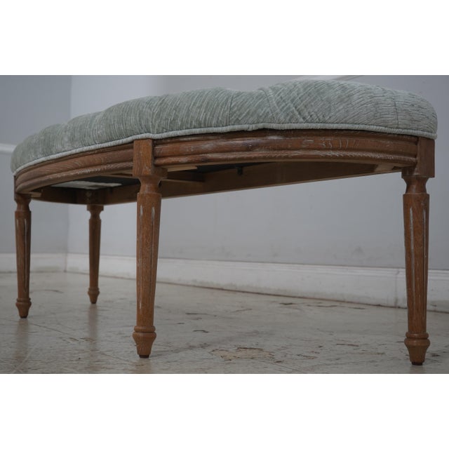 Uttermost Tufted Seat Weathered Wood Bed or Window Bench For Sale In Philadelphia - Image 6 of 13