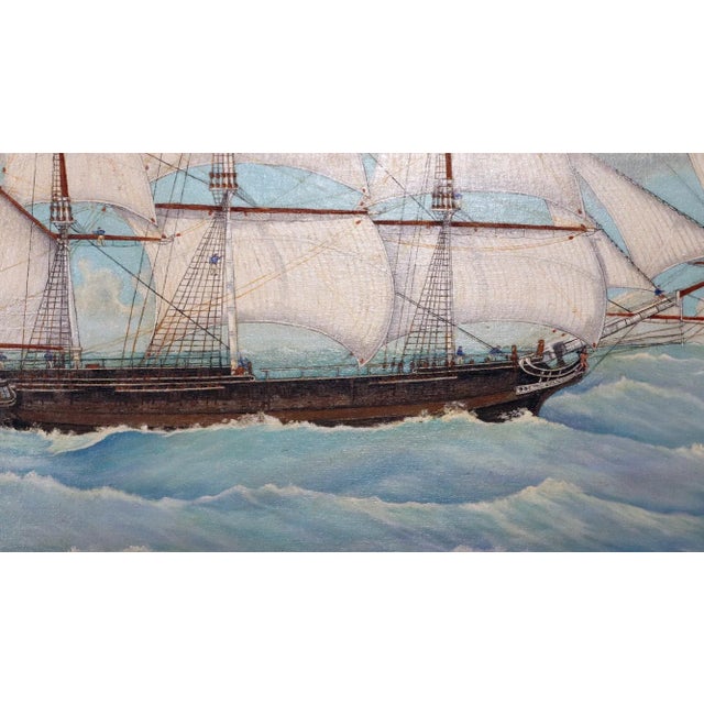 The Frigate Essex, Signed Will B. Robedee Painted September 30, 1976, Oil on Canvas on Board, The large framed painting on...