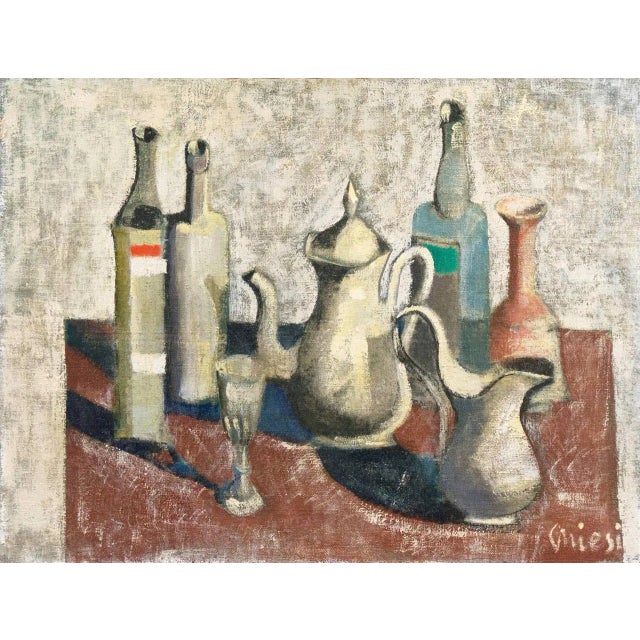 'Ivory Still Life With Carafe and Teapot', Giorgio Chiesi, Italian Modernist; C. 1975 For Sale - Image 9 of 9