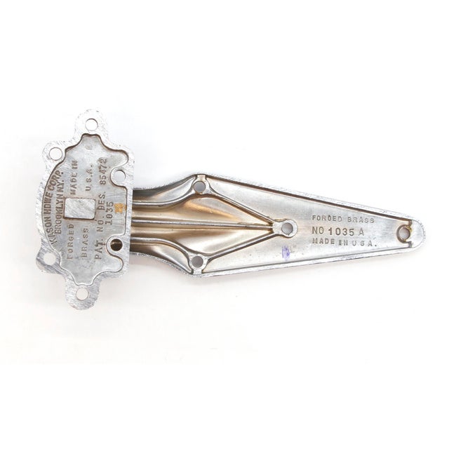 Vintage 9.75 In. Kason Chrome Plated Brass Ice Box Hinge For Sale - Image 4 of 6