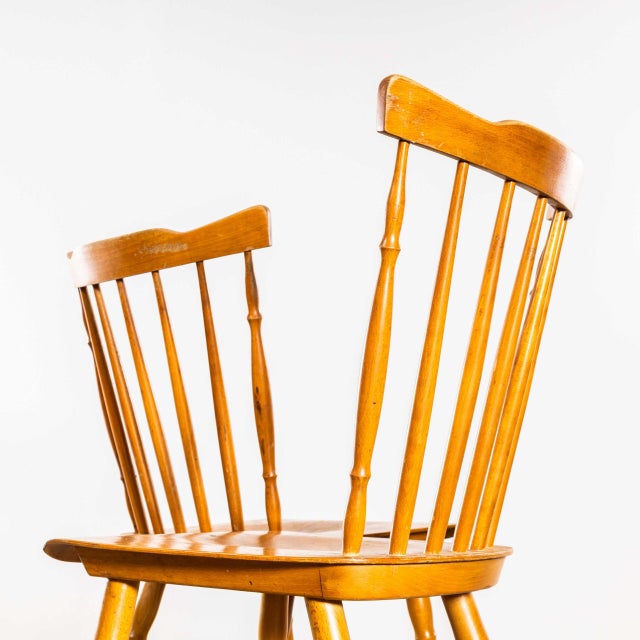 1950’s Elegant Stick Back Lipped Seat Dining Chairs – Set Of Four. Produced by the famous Czech firm Ton, still trading...