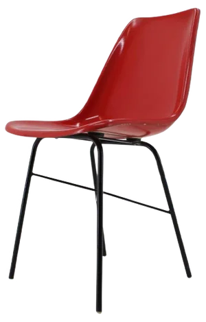Red Fiberglass Dining or Desk Chair, Czechoslovakia, 1960s