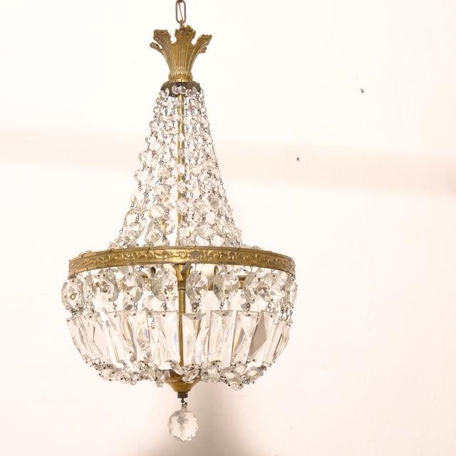Early 20th Century Empire Crystal Hot Air Balloon Chandelier, 1890s For Sale - Image 3 of 15