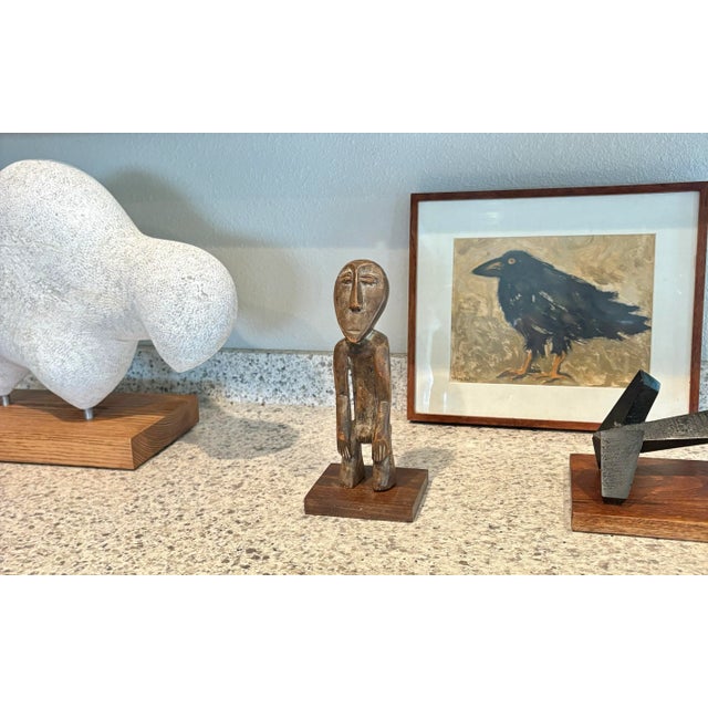 Wood Vintage Hand Carved Wood African Male Lega Figure From the Democratic Republic, 11” For Sale - Image 7 of 10